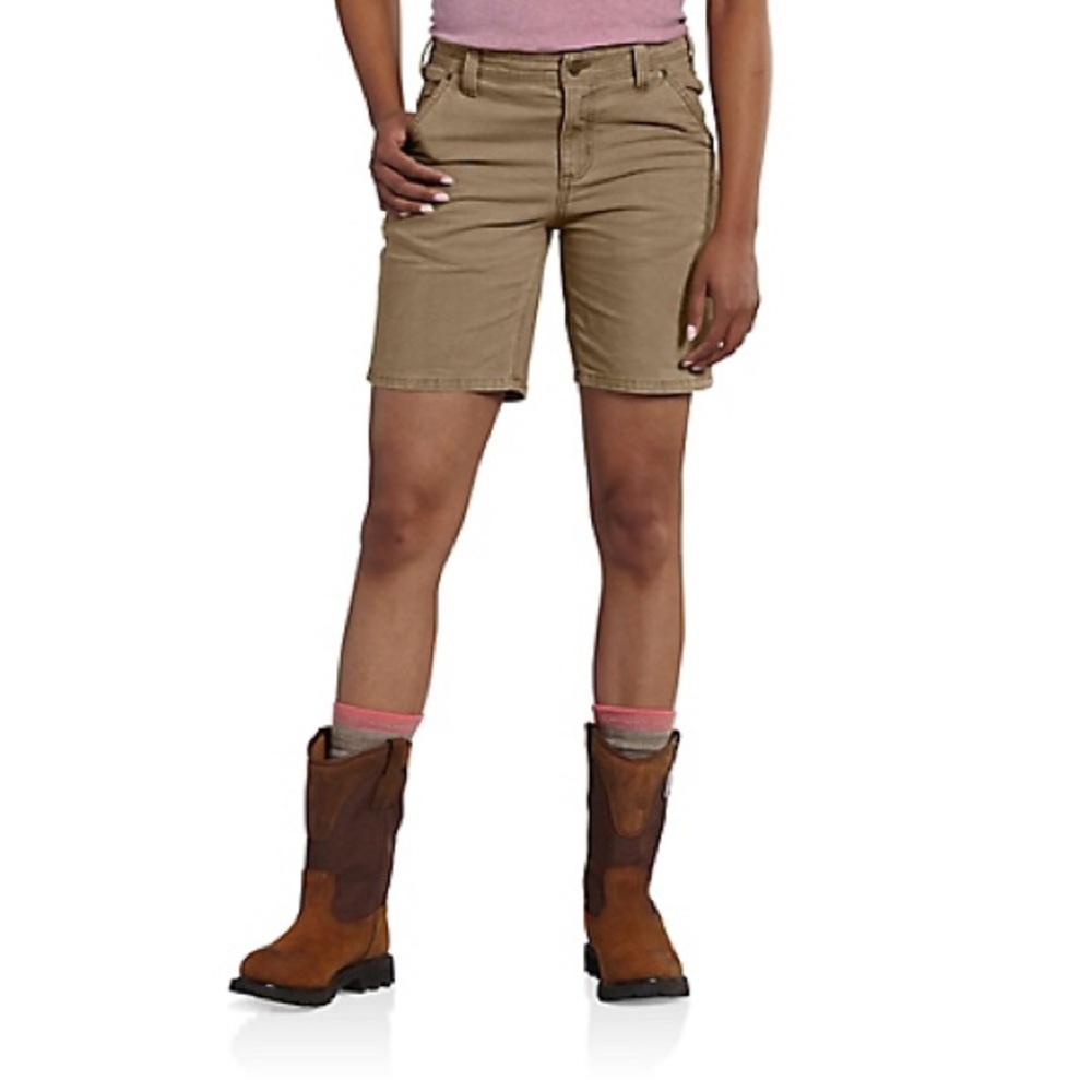 Carhartt Women’s Brown Khaki Carpenter Cargo Shorts - Size 18 - fit like a 16